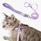 Cat Harness and Leash 2-in-1, Escape Proof Anti-Chocking Harness Adjustable Lighweight Leash Walking Outoor Training for Kitten Small Large Cats Puppy, US IDA Bronze Award (Monet Purple)