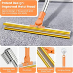 3 in 1 Carpet Rake for Pet Hair Removal, Tool Set of 3, 55” Long Handle Carpet Pet Hair Removal Carpet Scraper Dog Cat Hair Remover for Sofa, Couch, Car, Rug (Orange)