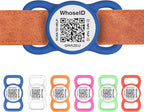 QR Code Dog Tag with NFC, Personalized Pet ID Tag, Silicone Dog ID Tag, Modifiable Pet Online Profile, Multiple Emergency Contact, Scan QR Code Send GPS Location Email (Small, Navy Blue)