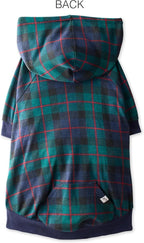 Rocky – The Orginal Lightweight Hooded TEE 100% Organic Cotton Dog Hoodie Pet Coat Sweater for Small, Medium, Large Dogs, Black Watch Plaid, Small