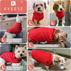 KYEESE Dog Sweater Soft Pullover Dog Sweaters for Small Dogs Girl Warm Turtleneck Small Dogs Sweater Stretchy Knitwear Cat Clothes with Gingham Patchwork Comfy Pet Coat for Fall Winter Cold Weather
