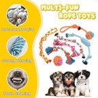 Zeaxuie 23 Pack Luxury Puppy Toys for Teething Small Dogs, Puppy Chew Toys with Rubber Toy, Rope and Squeaky Toys