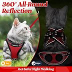 rabbitgoo Cat Harness and Leash Set for Walking Escape Proof, Adjustable Soft Kittens Vest with Reflective Strip for Cats, Comfortable Outdoor Vest, Red, S