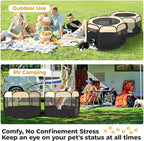 2-in-1 Pop Up Cat Playpen, Detachable into 2 Separate Pens, Assembly-Free Portable Puppy House Collapsible Dog Crates Pet Pen Tent Kennel Kitten Enclosure Cage Indoor Outdoor Foldable(M)