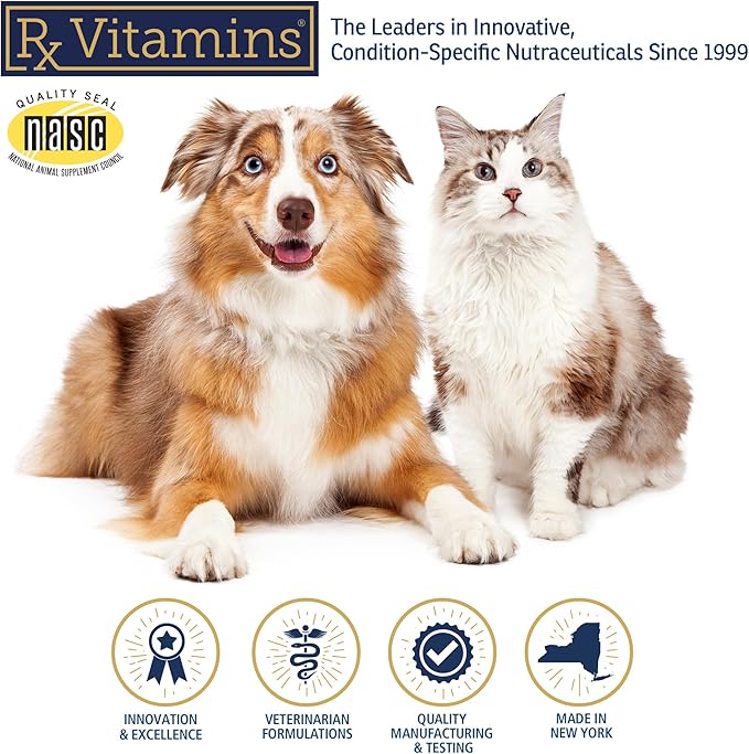 Rx Vitamins Formula CV for Dogs & Cats - Cat and Dog Heart Health - Feline & Canine Cardiac Support - 90 ct