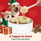 Wellix Cat Christmas Treats Freeze Dried for Cats&Dogs - High Protein Dog&Cat Food Topper 3 Ingredients Added (Cat Grass/Cranberry/Pumpkin) for Puppy or Kitten Treat 7.05oz