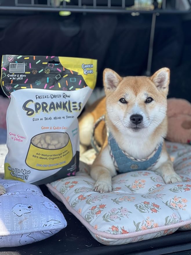 Freeze Dried Dog Food for Small & Large Breeds Dogs, 6 Oz Chicken Dog Food Toppers for Picky Eatres, Made in USA - Grain Free & All Natural Freeze Dried Dog Treats Made with 96% Meat Organs