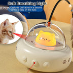 hooroor Laser Cat Toy for Indoor Cats,2 in 1 UFO-Vehicle Automatic Motion with Feather,Rechargeable Electronic Smart Sensor,Interactive Toys for Bored Cats/Kittens/Dogs,Ideal Gift (Pink Updated)