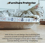 4 Pack Large Cat Scratcher Cardboard, Oval Cat Scratcher Bed Scratch Pad Board Lounge Couch Cats Bowl Shaped Scratching Post Nest for Cats Grinding Claw Furniture Protector