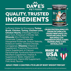 Dave's Pet Food Grain Free Canned Cat Food (Turkey & Giblets Pate), Made in USA Naturally Healthy Canned, Canned Pate, 12.5 oz Cans (12 Pack)