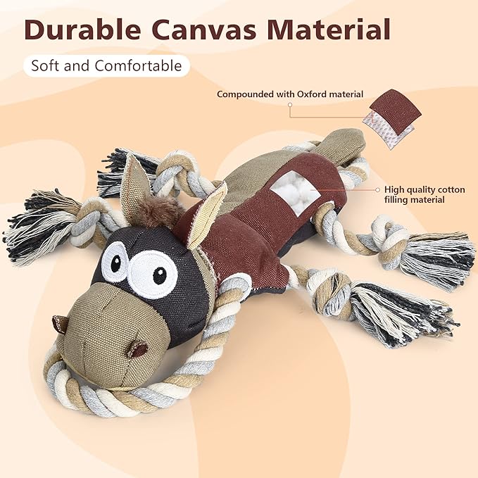 IOKHEIRA Dog Toys for Aggressive Chewers,Tough Indestructible Dog Toys,Squeaky Toys for Large Dogs,Durable Dog Chew Toys (Auburn)