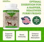 Animal Essentials Plant Enzyme & Probiotics - Digestive Enzymes for Dogs & Cats, Probiotics, Digestive Supplement, Veterinarian Recommended - 10.6 Oz
