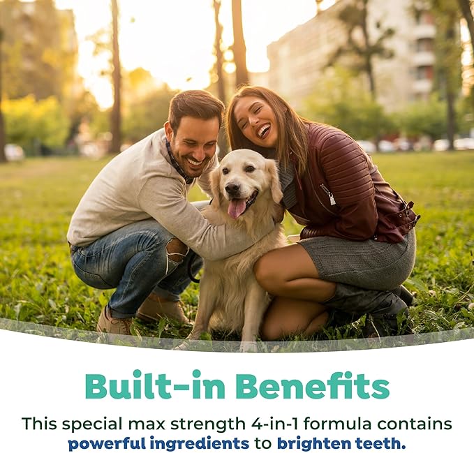 TropiClean Fresh Breath Advanced Whitening Water Additive for Dogs, Max Strength Dog Teeth Cleaning and Breath Freshener Solution, 16oz