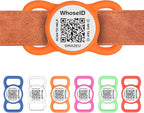 QR Code Dog Tag with NFC, Personalized Pet ID Tag, Silent Silicone Dog ID Tag, Modifiable Pet Online Profile, Multiple Emergency Contact, Scan QR Code Send Location Email (Small, Orange)