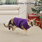 PUMYPOREITY Fleece Sphynx Cat Clothes, Warm Thick Cat Sweater, Soft Winter Coat for Hairless Cats, Cold Weather Pet Sweater for Dogs and Cats, Dark Blue, 2XL