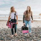 Estarer Soft Sided Pet Carrier Airline Approved, 4 Sides Expandable Collapsible Cat Carrier with Pockets & Removable Fleece Pad, Travel Carrier Bag for Cat Dog & Small Animals (Pink)