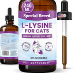 Special Breed L-Lysine for Cats & Kittens – Immune, Respiratory & Eye Health Support – Liquid Cat Supplement with Astragalus, Burdock, Atractylodes, Dangshen & Vitamins A, B1, B2, B6 – 8oz (240mL)
