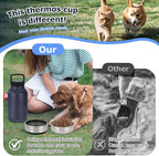 Dog Water Bottle, 3 in 1 Portable Insulated Pet Travel Water Bottle with 2 Detachable Water Bowl, Stainless Steel Travel Water Bottles for Dogs, 6-12H Insulation Dogs Travels Food and Water Container