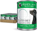 Dave's Pet Food Bland Dog Food (Lamb & Rice), Canned Wet Dog Food for Sensitive Stomachs, Gluten-Free, Digestive Care, 13.2 oz (Case of 12)