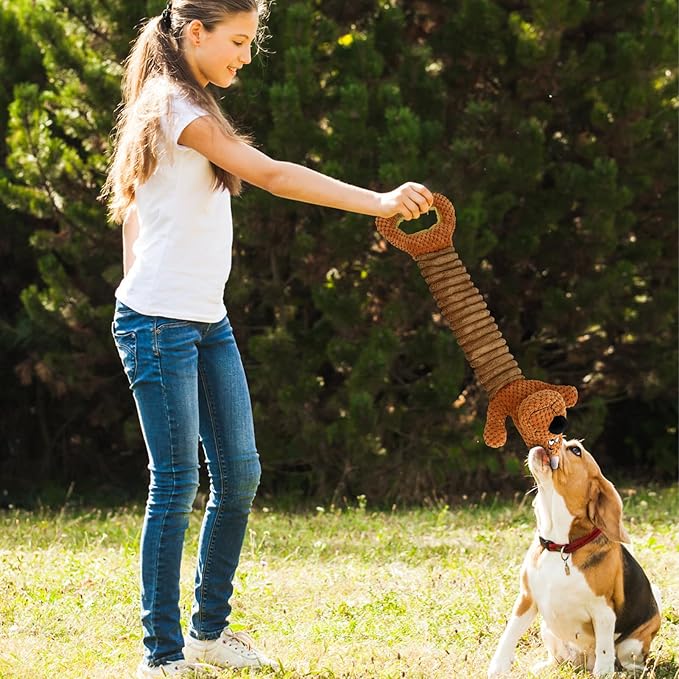 Dog Toys Interactive Tug of War Puppy Toys with Crinkle Paperand Squeaker, Plush Large Dog Chew Toy Pull Pet Toy for Small, Medium and Large Dogs