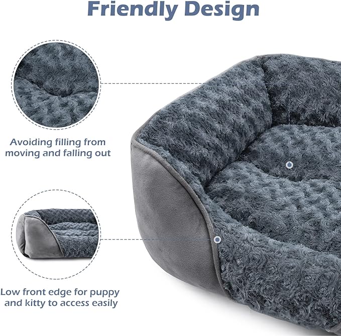 INVENHO XX-Large Dog Bed for Large Medium Small Dogs, Rectangle Washable Dog Bed, Orthopedic Dog Bed, Soft Calming Sleeping Puppy Bed Durable Pet Cuddler with Anti-Slip Bottom XXL(42"x30"x10")