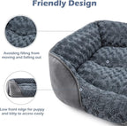 INVENHO Dog Bed for Large Medium Small Dogs, Rectangle Washable Orthopedic Dog Bed, Soft Calming Sleeping Puppy Bed Durable Pet Cuddler with Anti-Slip Bottom S(20"x19"x6")