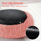 rabbitgoo Calming Dog Bed for Small Medium Dog, 27 inches Pet Bed Machine Washable, Non-Slip Round Fluffy Plush Faux Fur Dog Bed, Soft Donut Cuddler Cushion for Small Dog, Pink