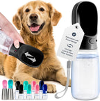 MalsiPree Dog Water Bottle - 19 Oz, Black, BPA-Free Stainless Steel - Portable & Lightweight Water Dispenser with Bowl for Dogs - Leak-Proof & No-Waste Design for Travel