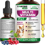 Cat & Dog Multivitamin 21 in 1 Pet Supplements with Cranberry & Glucosamine - Natural Medicine & Support for UTI, Urinary Tract, Bladder, Kidney, Skin Coat, Joints Treatment Made in USA