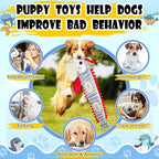 Interactive Dog Toys for Small,Medium and Large Breeds-Squeaky Tug Toy with Soft Fabric-Best Dog Boredom Toys to Keep Them Busy