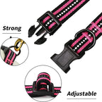 Mile High Life Reflective Dog Collar | Nylon Pet Collars wiith Buckle | Light Weight Puppy Collars | Pink Dog Collars for Small Dogs (Pink, S)