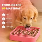 TOBYTO Slow Feeder Dog Bowls for Large Medium Breed, Anti-Choking Pet Slow Feeding Food Bowl, Non Slip Maze Puzzle Dog Feeder Bowl Prevent Bloating,Pink