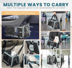 Petsfit Cat Carrier Dog Carrier, Large Capacity Lightweight Soft-Sided Pet Carrier for Travel, with Adjustable Shoulder Strap, Auto Locking Zipper Head and Washable Fleece Pad