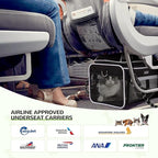 Lekereise Top Expandable Pet Carrier TSA Airline Approved Soft Sided Underseat Up to 15lbs Travel Carriers for Small Cats and Dogs with Convertable Dog Leash and Anti-Scratch Mesh