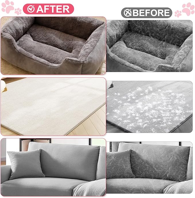 New-Craft Pet Hair Removal Glove | Anti-Static, Reusable | for Dogs & Cats | Works on Pet Beds, Carpets, Sofas, Car Seats, Hair-Prone Clothes (Pink) (Pink)