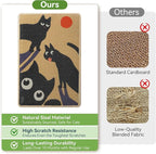 3-in-1 Sisal Cat Scratcher Mat 23.6x15.7'' Protects Carpet Couch & Furniture with Sticker Tape, Floor & Wall Cat Scratching Pad, Anti-Slip, Durable for Indoor Outdoor Cats (Warm Beige)