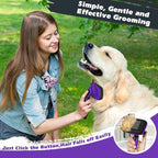 3PCS Self Cleaning Slicker Brush & Pet Grooming Rake & Bath Brush for Dogs,Cats and Horses | Double-Sided Dematting Comb & Skin Friendly Deshedding Grooming Tool | Pet Supplies (Purple Black)