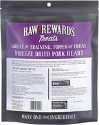 Northwest Naturals Raw Rewards Freeze-Dried Pork Heart Treats for Dogs and Cats - Bite-Sized Pieces - Healthy, 1 Ingredient, Human Grade Ingredients, All Natural, Made in USA, 10 Oz (Pack of 3)