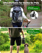 77oz Large Dog Water Bottle Travel - Portable Dog Travel Water Dispenser with Bowl, Ideal for Travelling, Hiking, Camping, Parks, Outdoor, Black