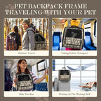 Camouflage Foldable Cat Backpack Carrier, Airline-Friendly, Cat Hiking Backpack Ventilated for Travel, Safety Tether Clip, 600D Oxford Fabric (Small Dogs/Cats)