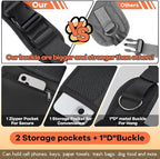 YUDODO Pet Sling Carrier for Small Dogs & Cats – Hands-Free Puppy Carrier with Safety Hook, Large Zipper Pocket, Soft Breathable Mesh, Adjustable Strap & Reflective Strip (Cyan 2.0 M)