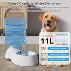 Kenond Water Dispenser Station for Large Dogs,3 Gallon/11L Gravity Automatic Feeder, Dog Water Bowl Dispenser,Large Size Dog Drinking Fountain