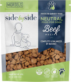 Side by Side Beef Morsels, Neutral Dog Food for All Breeds, Freeze-Dried Raw Superfood, Made of Whole Foods, Complete & Balanced Meal or Topper for Dogs, Non-GMO, No Artificial Additives, 18 oz