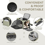 Petsfit Expandable Rabbit Carrier Small Cat Carrier Airline Approved, 16X10X9 Inches Soft-Sided Portable Small Animal Travel Bag for Kitten/Puppy/Bunny/Guinea Pig