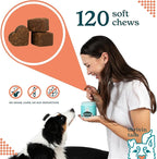 Bacon-Flavored Calming Chews for Dogs: Hemp and Melatonin Dog Anxiety Relief Treats, CBD-Infused Calming Chews and Treats for Dogs, Perfect Sleep Aid, 120 Count