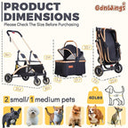 Pet Stroller for Small Medium Dogs, Lightweight Small Dog Stroller for Dogs Cats with 6 Shock Absorption System, Detachable Carrier Suitable for Car Seat & Hand Carry, Safe Outings