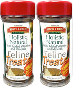 Bench & Field Holistic Natural Healthy Kitty Cat Treats | Crunchy Fish-Shaped Bites | Delicious Seafood Flavored Snack, 3-Ounce (Pack of 2 Bottles)