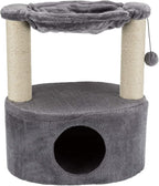 TRIXIE Baza Grande 24-in Cat Tree, Two Sisal Scratching Posts, Cat Condo and Hammock, Dangling Cat Toy