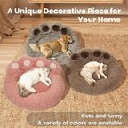 Calming Dog Bed Cat Bed Medium Size Dog - Donut Washable Medium Pet Bed, Warm Kitten Nest 24 inches Anti-Slip Round Fluffy Plush Faux Fur Cat Bed, Fits up to 25 lbs Pets, (Classic Camel)