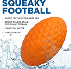 Playology Hound2O Dog Toys | Squeaky Football Toy for Dogs to Chase | Orange Floating Outdoor Toy - Easy to Clean and Made from Non Toxic Materials